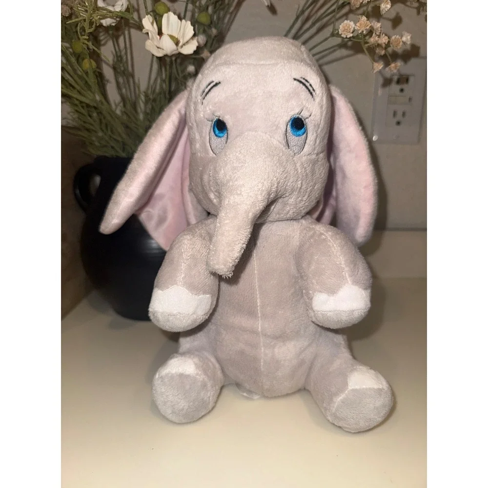 Disney Parks Babies Dumbo Plush Elephant Grey Pink Ears 10 Inch Stuffed Animal